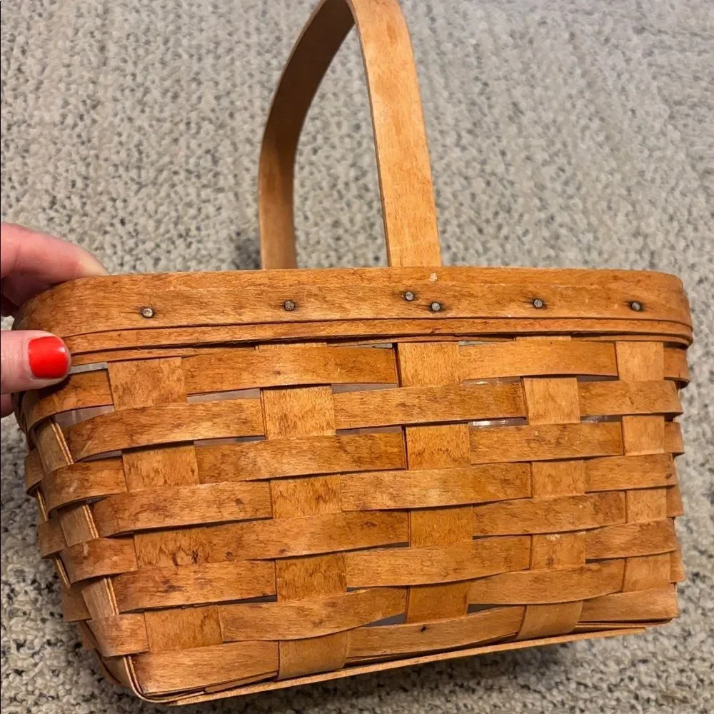 🎀Vintage🎀 Longaberger 1995 Woven Brown Basket with Handle